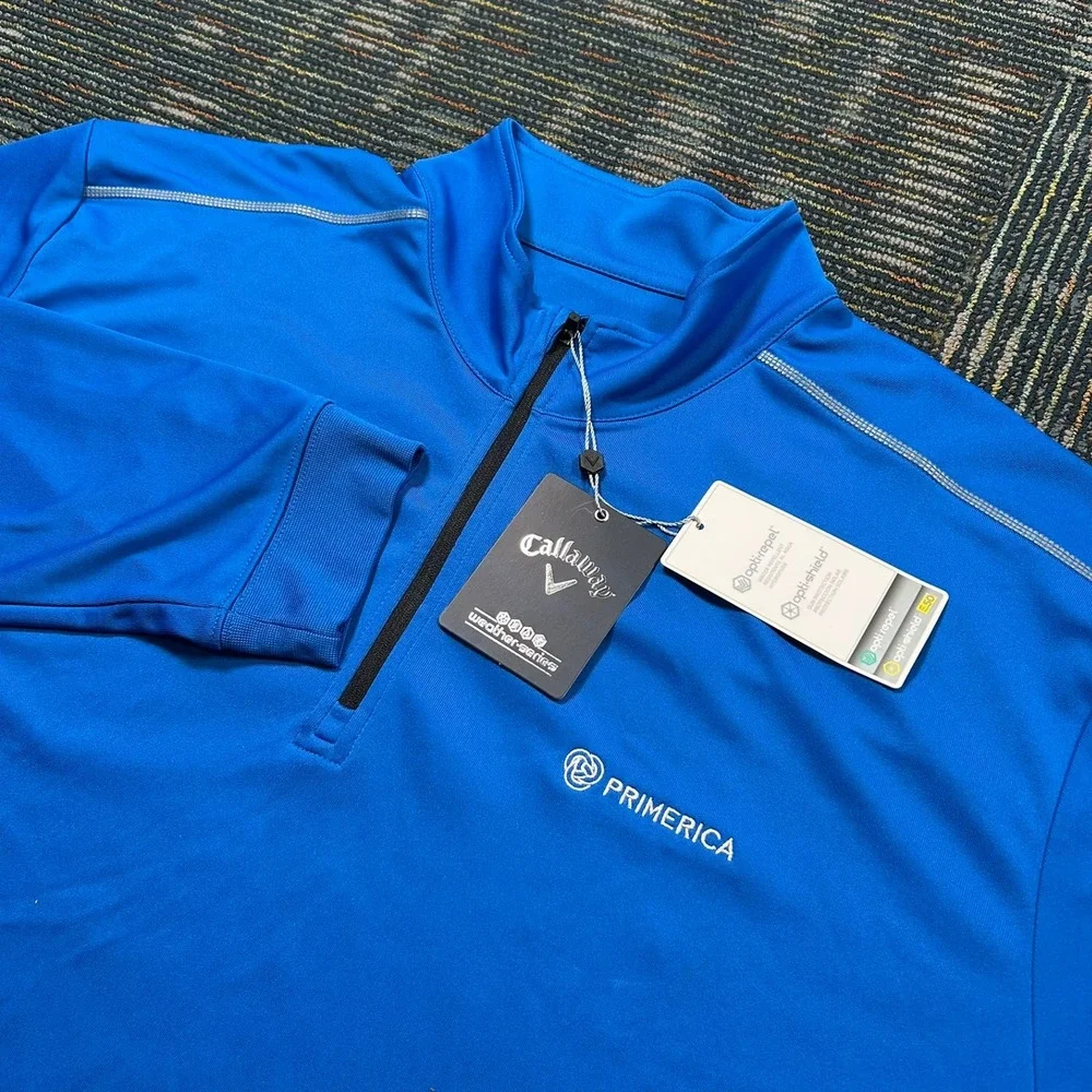 Callaway Quarter Zip Pullover XXXL Blue Weather Series Opti-Repel Golf 3XL New